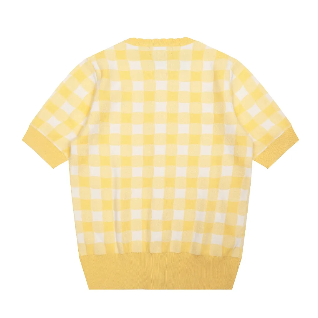 P166 💰 "Top quality" Style number: DS115# (on sale all year round) [Ralph Lauren plaid jacquard basic pony embroidered logo knitted cardigan short-sleeved] ✅Ralph Lauren all-match goddess style plain plaid knitted cardigan short-sleeved for all seasons ✅Main provider of platform live broadcast Wholesale entities ✅ZP quality 1:1 version Scan the code to enter the GF website Counter quality ✅Detailed quality The only one in Guangzhou Imported quality cotton yarn, focusing on high-end, cost-effective, good quality needless to say ✅The version restores the original version, loose, comfortable and stress-free, simple is high-end, classic is eternal, ✅The upper body is simple and easy to match, a must-have for goddess ootd. Good-looking clothes are never picky. A must-have in the goddess' wardrobe. Size: S-L Color: Navy Gray Yellow Pink Light Blue Red